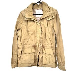 H&M L.O.G.G. Size 10 Jacket Brown Cargo Hooded Zip Up Snap Lined‎ Outerwear